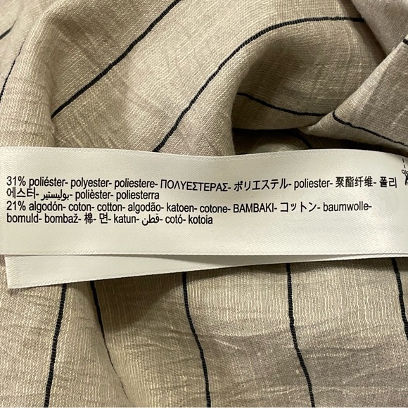 MASSIMO DUTTI NWOT Contrast Striped Linen Blend Shirt - Picture 12 of 13